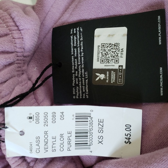 playboy by Pacsun joggers.  Logo.  NWT with defect.  Size XS.  Lavendar. - Picture 5 of 5